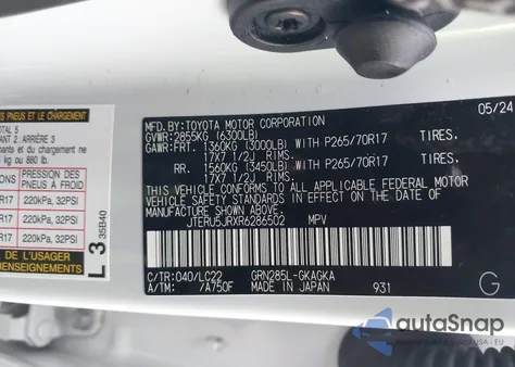 2024 Toyota 4Runner Trd Off Road Premium z USA, uszkodzony, nr VIN JTERU5JRXR6286502